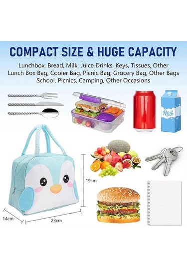 Çocuklar, Kızlar, Erkekler Ve Öğrenciler İçin Öğle Yemeği Çantası, Yeniden Kullanılabilir Karikatür Yalıtımlı Öğle Yemeği Çantası, Küçük Katlanabilir Su Geçirmez Öğle Yemeği Çantaları Fmy Çok Renkli