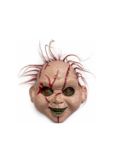 Saçlı Chucky Korku Maskesi Gerçekçi Dikişli Ve Detaylı Maske