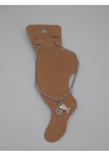 Glamglamour Balık Uçlu Gümüş Renkli Bayan Halhal