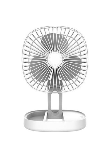 Ventilatör Soğutma Fanı Katlanabilir Mini Kablosuz Ev Ofis Masa Kat Ayakta Elektrikli Fan Üfleyici Şarj Edilebilir Fanlar 5904 Beyaz