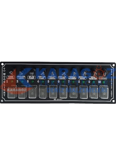 MOONLIGHT YATAY 10'LU SWITCH PANEL SİGORTALI