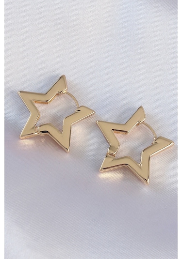 Pirinç Gold Renk Yıldız Küpe - Ebj240601w24757 Diğer