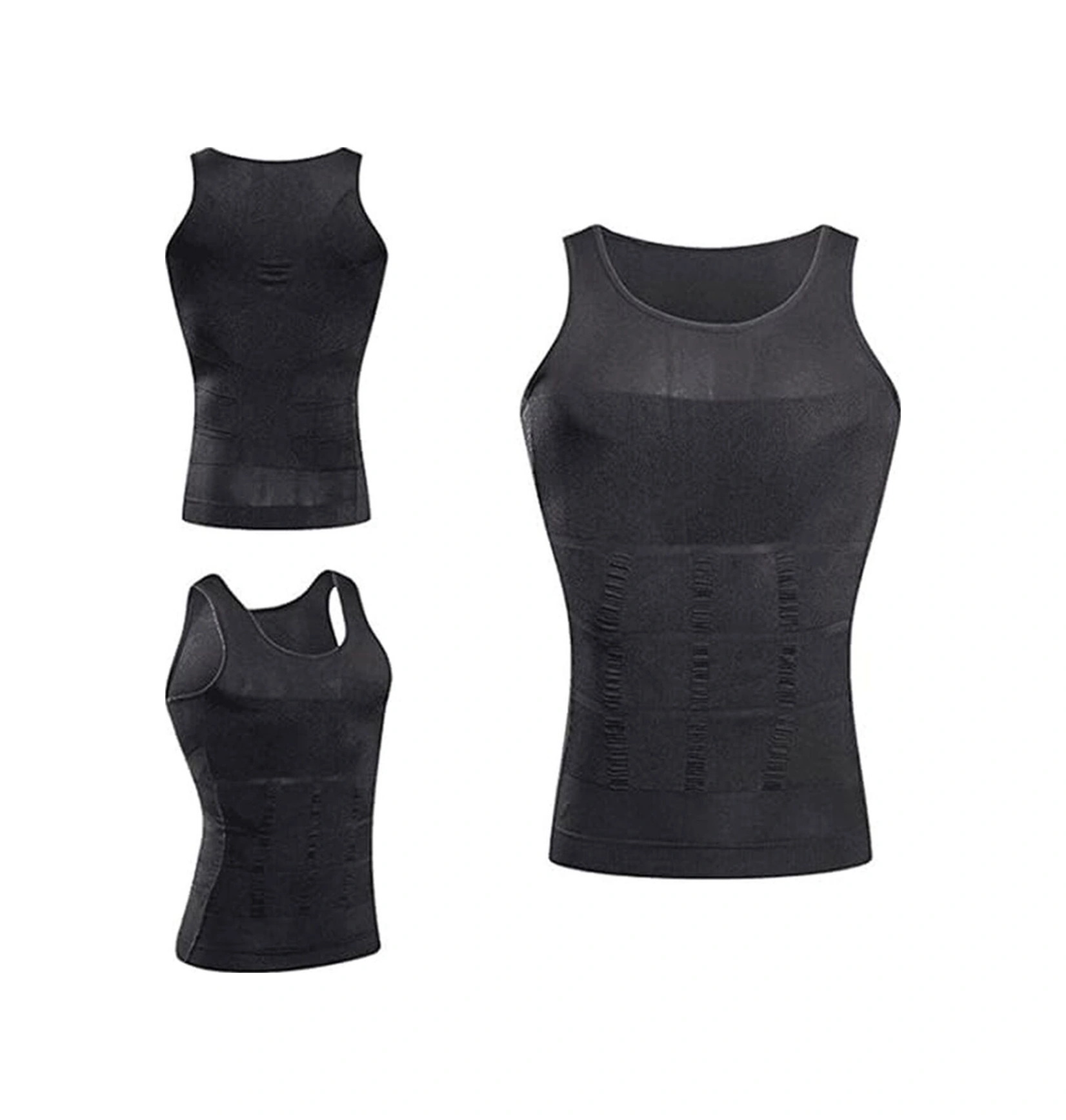 Tezzgelsin Erkek Vücut Şekillendirici Göğüs Ve Göbek Toparlayıcı Sıkılaştırıcı Nefes Alan Atlet Korse 2'li Set Siyah - Beyaz