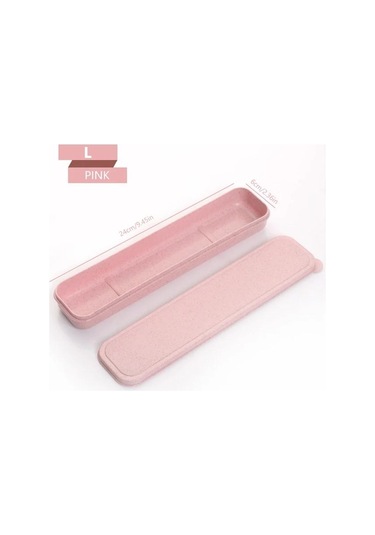 Pembe 21/24cm Pp Taşınabilir Seyahat Sofra Saklama Kutusu Kasa Gıda Sınıfı Yemek Takımı Çatal Kaşık Kutusu Çocuk Kaşıklık 56639063