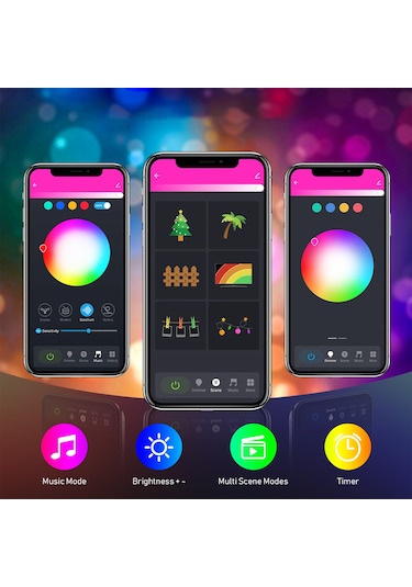 Skycity Rgb 16milyon Renkli Akıllı Led Işık Zinciri, Wifi+bt Uyumlu, Usb Beslemeli, 5m 33 Işık, App Ve Kumanda İle Kontrol, Noel Dekorasyonu Için Diğer