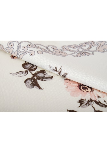 Finezza Gardenya Baskılı Kumaş Kreme Çiçekli Kırlent Kılıfı 45x45 cm - 1440