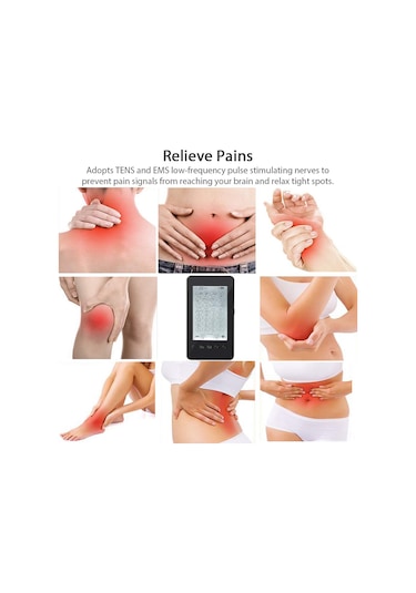 Geeksen "çift Kanal Şarj Edilebilir Tens/ems Kas Stimülatörü - 28 Mod, 20 Seviye, Dokunmatik Ekran" Siyah