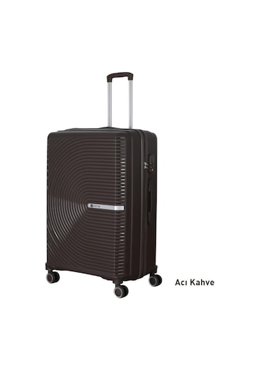 Mçs Bavul Büyük Ve Kabin 2li Set Kırılmaz Silikon Valiz V374 Acıkahve Kahverengi