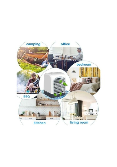 Taşınabilir Mini Masaüstü Klima Usb Küçük Fan Soğutma Nemlendirici Aromaterapi Hava Soğutucu Buzlu Su Tankı İle M5uulı Var Ayaklı Beyaz 20 Adetten Az