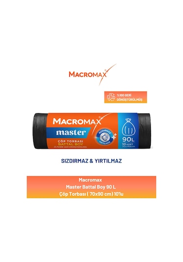 Macromax Master Çöp Torbası Battal Boy 10'lu