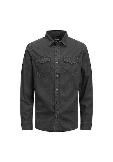 Jack Jones Erkek Denim Gömlek Jjesherıdan 12138115 Siyah