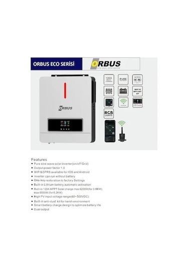 Orbus Eco 1.6Kw 12V Mppt Solar İnverter (Off Grid)