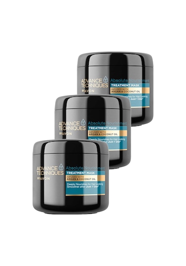 Avon Advance Techniques Argan & Hindistan Cevizi Yağı İçeren Saç Maskesi 3 x 375 ML