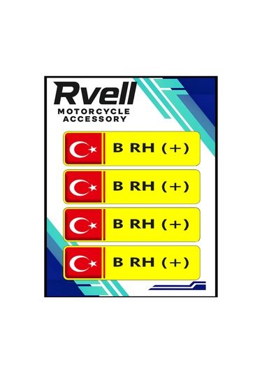 Rvell Sarı Kan Grubu Damla Sticker 4lü B+ 1.Resim