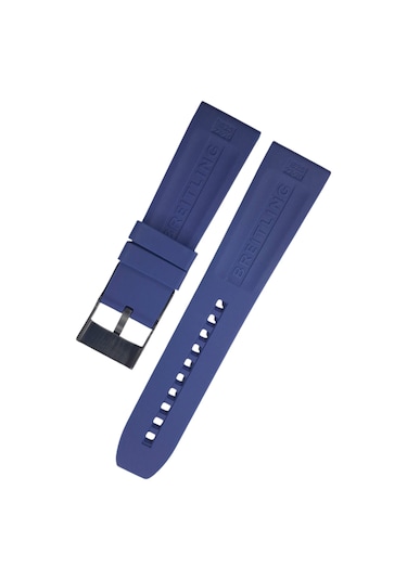 Breitling Modeli 22mm Lacivert Renk Silikon Saat Kordonu Lacivert