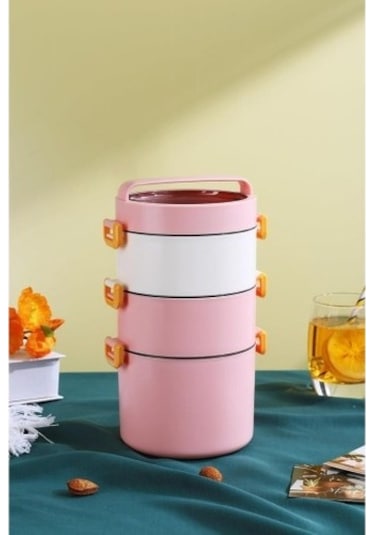 Backpacker Paslanmaz Çelik Yemek Kutusu 1800 ML Pembe