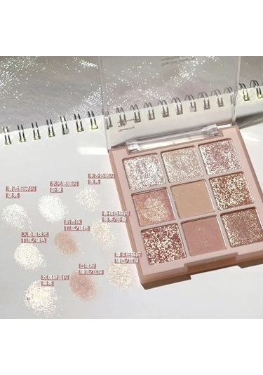 Mod Göz Farı Paleti 9'lu Mat Göz Farı Paleti Parıltılı Göz Farı Makyaj Nude 004 C01