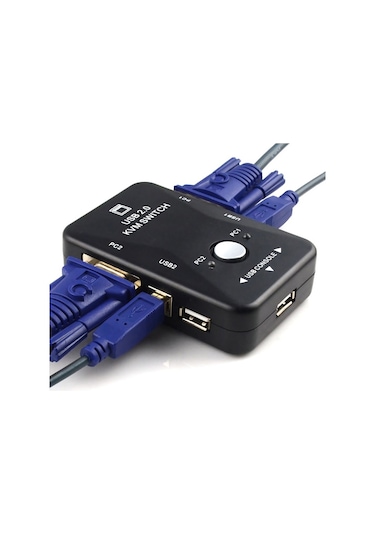 TriLine 2 Port Usb Kvm Switch 2PC Tek Monitör Kontrol
