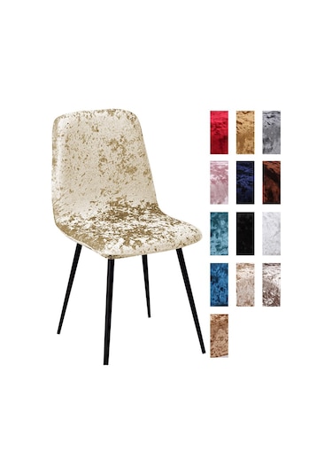 Bej Parlak Kadife Sandalye Örtüsü Bar Sandalyesi Örtüsü Kısa Sandalye Örtüsü Oturma Odası Koltuk Örtüsü