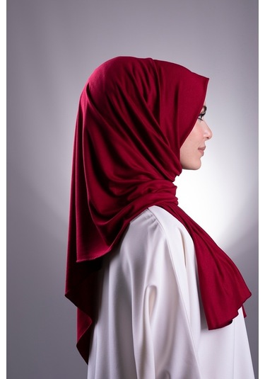 Bordo Düz Klasik Şal Viskon Kumaş Likralı Penye 202101_16 Bordo