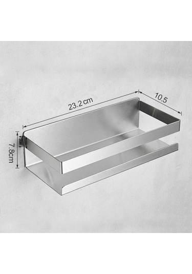 Duvara Monte Duş Rafı Banyo Rafı Sus304 Paslanmaz Çelik Sepet Tutucu 23cm Fırçalanmış Diğer