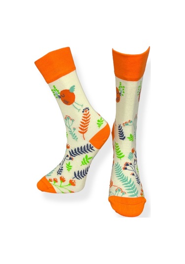 5'li Unısex Çiçek Temalı Karışık Desenli Esnek Nem Alabilen Pamuklu Spor Soket Çoraplar Çok Renkli