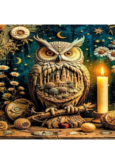 20849 Puzzle 1000 The Silent Town Watched By The Owl
