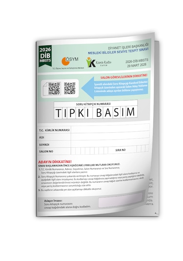 2026 Dib-mbsts Ösym Tıpkı Basım Çıkmış Soru Kitapçığı Video/pdf Çözümlü Türkiye Geneli