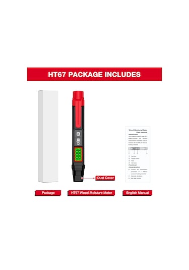 Habotest Habotest Ht67 Dijital Ahşap Nem Ölçer Profesyonel 2 E25450