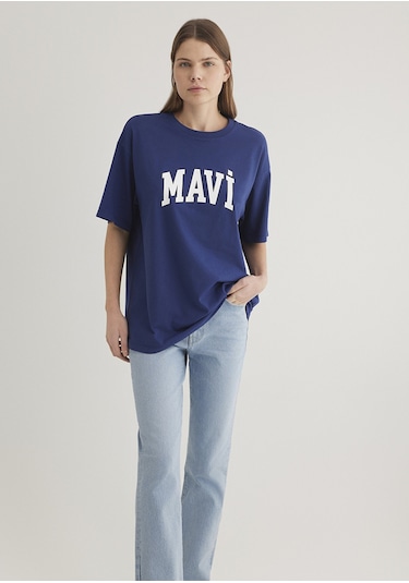 Mavi - Mavi Logo Baskılı Lacivert Tişört 1600843-70722 One Sıze Mavi