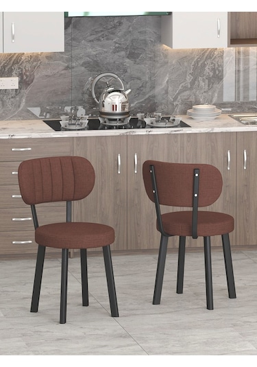 Azra 70x110cm Beyaz Mutfak Masası, Mutfak Masası Takımı, Yemek Masası, 4 Kahverengi Sandalye Kahverengi