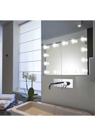 Reedark Hollywood Stili Led Ayna Aydınlatması - Dokunmatik Parlaklık Ayarlı Üç Renk Işık 14 Adet