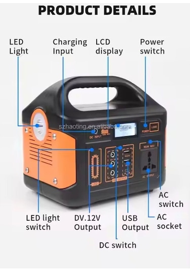 Eg010li Taşınabilir 500w Güç Kaynağı Şarj İstasyonu Kamp İç Mekan Dış Mekana Uygun
