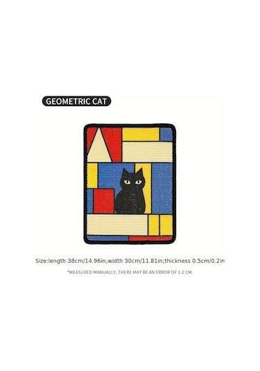 Honeybeeshop Dayanıklı Sisal Duvara Monte Kedi Tırmalama Tahtası Ve Matı Triangle Yumuşak Kumaş Dikişli Kenarlar Oyun İçin Kapalı Alan Tasarrufu Sanatsal Kedi Dekoru