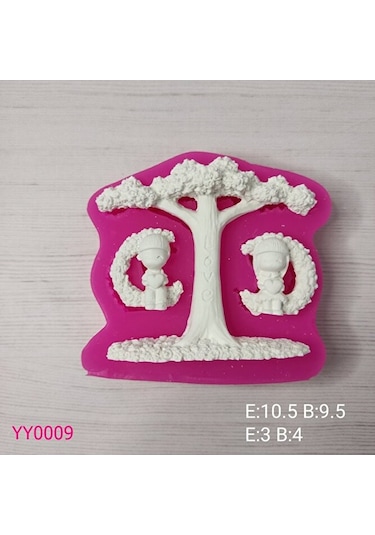 Yy0009 Ağaç Salıncaktaki Sevgililer Silikon Kalıp