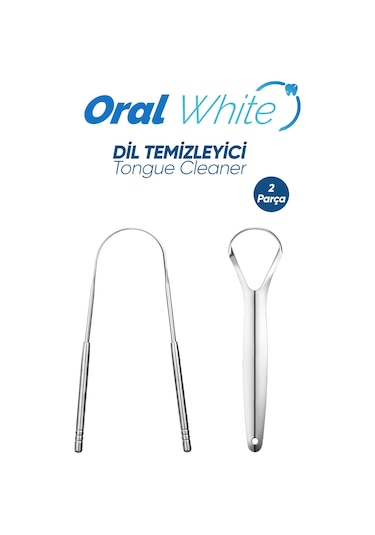 Oral White Paslanmaz Çelik Dil Temizleyici Ve Dil Sıyırıcı 2parça