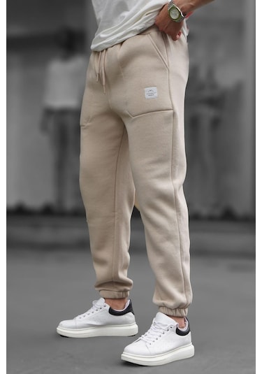 Madmext Bej Cep Detaylı Erkek Basic Eşofman Altı 6522-bej Bej