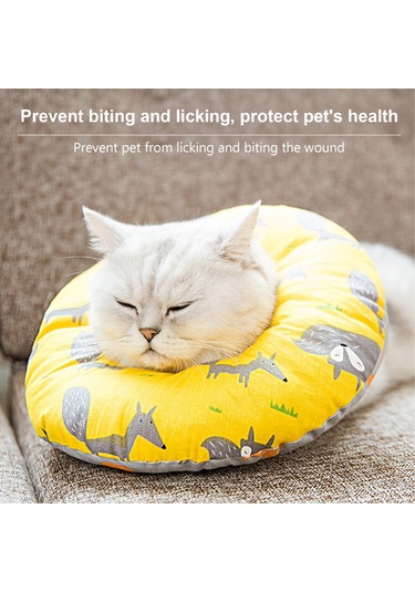 Kedi Su Geçirmez Yumuşak Tasma, Ameliyat Sonrası Kedi Ve Köpek Koruma Tasması Sarı Kedi-l Beden