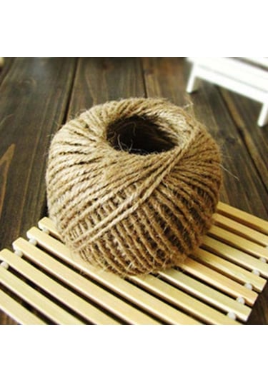 Naturel Doğal Jüt İp Hasır İp Süsleme İpi 100 Gr-100 Metre 2mm Kalınlık 10 Adet