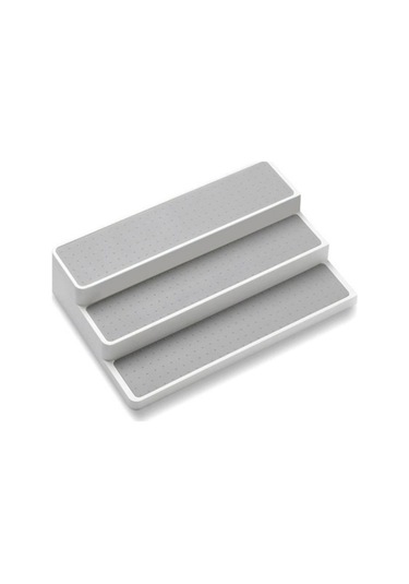 Dancemonkey 2 Adet Üç Katmanlı Kademeli Baharat Depolama Rafı, Optik Tasarım Beyaz