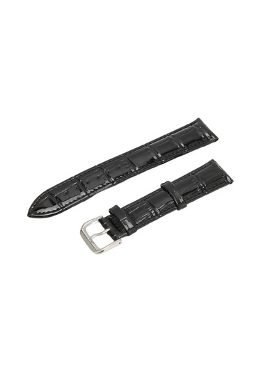 Pu Deri Saat Kayışı Alaşımlı Pin Tokalı Ayarlanabilir Rahat Yedek Saat Kayışı Siyah