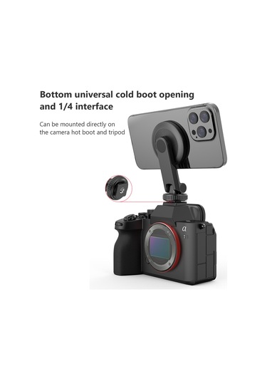 Singree Taşınabilir Güçlü Mıknatıslı Telefon Tutucu - Tripod Ve Soğuk Ayakkabı Adaptörlü, İphone 15/14/13/12 Ve Android Uyumlu