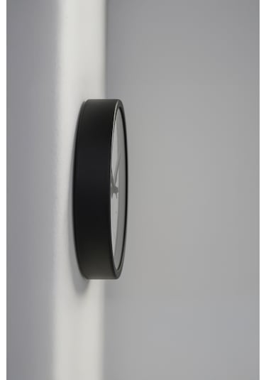 Yansıtmalı Modern Tasarım Duvar Saati - 25cm - Önü Camlı Siyah Kasa - Sessiz Mekanizma-jh0549 Siyah