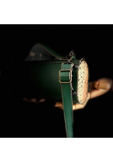 Hakiki Deri, El Yapımı Bayan Çanta, Bayan Cüzdan Larissa V40 Yeşil