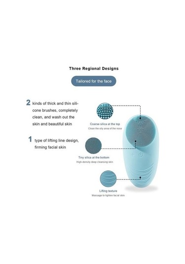 Elektrikli Yüz Temizleme Fırçası Yüz Cilt Bakım Araçları Ipx7 Su Geçirmez Silikon Temizleyici Yüz Masaj Ultrasonik Temizleme Elektrikli Yüz Temizleme Cihazları Y6dg66 Mavi