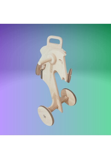 Montessori Çocuk Denge Bisikleti 2-6 Yaş Mdf At Başlık