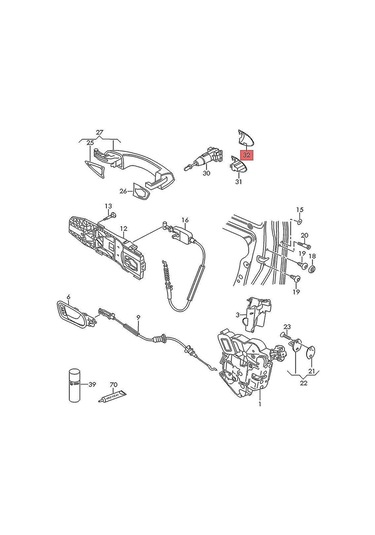 Konesam Golf Scirocco Sharan Passat Skoda Superb Seat Alhambra İçin Sol Ön Kapı Kolu Kilitleme Silindir Kapağı Siyah Plastik 1k8837879 5kd837879