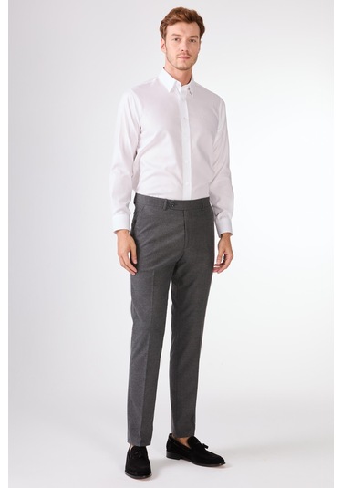 Beyaz Düz Uzun Kol Regular Fit Erkek Gömlek Beyaz