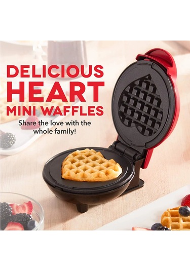 Mocatt Kalp Şeklinde Waffle Makinesi, Sandviç Makinesi, Pişirme, Fırın Tepsisi, Pink 1