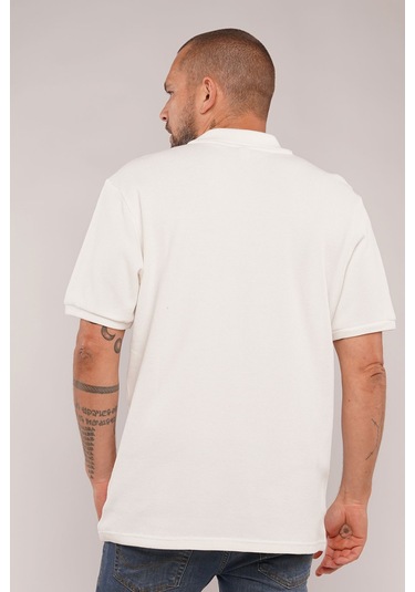 Gabria Polo Yaka Erkek T-shirt Ekru